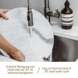 MIQIO Platzset waschbar, aus Filz, hellgrau, 44 x 29 cm