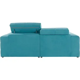 DOMO collection Ecksofa 2-Sitzer Leder L-Form Türkis