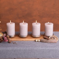 Adventskranz Holz für Stumpenkerzen Advent Kerzenhalter länglich Kerzenständer