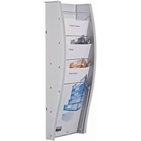Styro Wandprospekthalter styrodisplay A4 Kunststoff 4 x Hellgrau