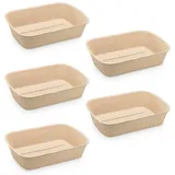 Navaris große Katzentoilette Katzenklo ohne Deckel - 5X Katzen Toilette Box Schale aus Papier - 47 x 34 x 22 cm - offenes Klo mit Rand - auslaufsicher kompostierbar