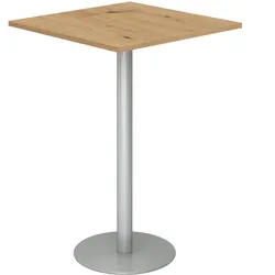Hammerbacher-Stehtisch 80x80cm Asteiche/Silber-VSTH88/R/S