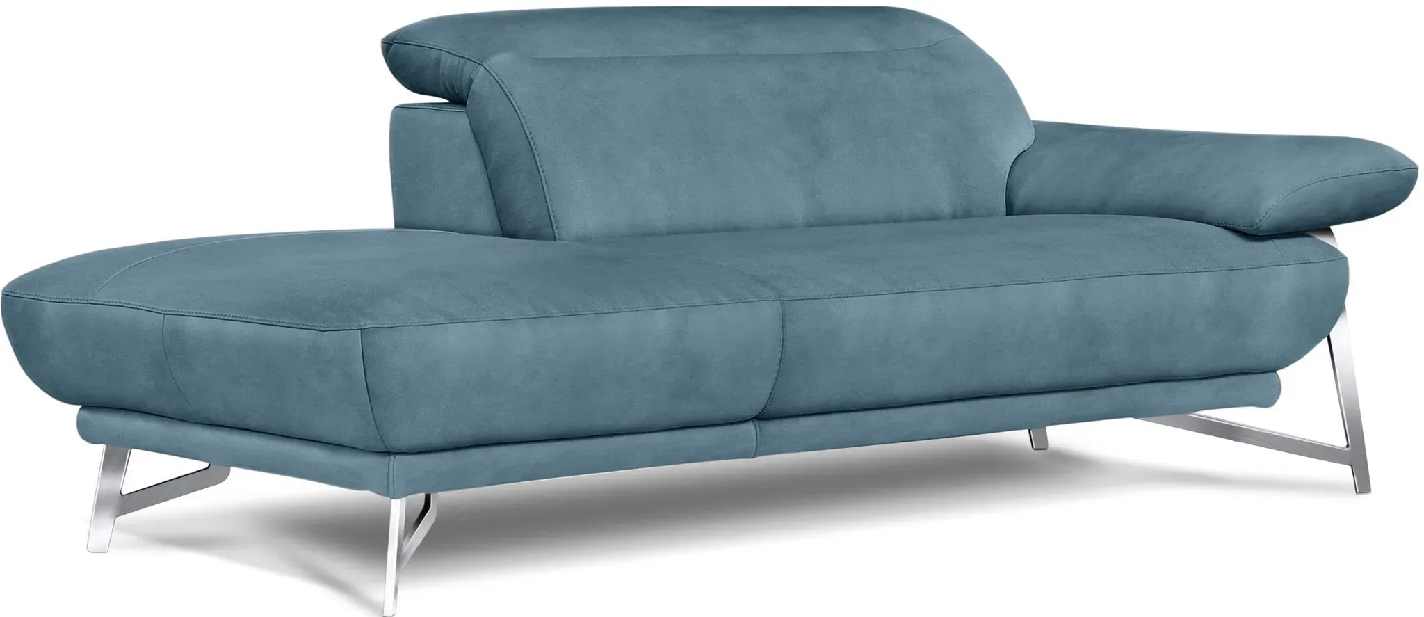 Ottomane EGOITALIANO "Anais, Designsofa mit hohem Sitzkomfort, Designfuß", blau (hellblau), B:179cm H:74cm T:106cm, LEDER -Artikel BULL u2013 Kat. B: Der Artikel BULL ist ein geschliffenes, pigmentiertes und behandeltes Rindsleder mit einer Dicke von 1, 3-1, 5 mm. Dieses Leder zeigt eine ziemlich weiche Hand mit einem halb undurchsichtigen Aussehen. Es handelt sich um ein geschütztes Leder. Eine leichte Deckschicht schützt sie vor Flecken, ohne ihre ursprünglichen Eigenschaften zu verändern. Die geschützten Leder kombinieren die Vorteile von Natürlichkeit und Weichheit mit einer guten Beständigkeit gegen Verschleiß und Ausbleichen. Das Vorhandensein der charakteristischen Zeichen, die das Leben des Tieres bestimmen, wie Narben, Körnungsunterschiede, Falten, Adern, Disharmonien in Farbtönen, beweisen ihre absolute Echtheit und großen Wert. -Artikel CAREZZA - Kat. C: Der Artikel CAREZZA ist ein halbnarbiges Naturleder mit einer Dicke von 1, 2-1, 4 mm. Es hat eine weiche und wachsartige Hand mit halb undurchsichtigem Aussehen. CAREZZA ist ein Naturleder, das die ursprünglichen Eigenschaften der Mäntel nicht verändert. Das Vorhandensein von verheilten Narben, Körnungsunterschiede, Falten, Adern, Unterschiede in den Farbtönen und andere Spuren, die die Natur auf diesen Fellen hinterlassen hat, sind ein Beweis für die absolute Echtheit und das Zeugnis ihres großen Wertes. -Artikel NUVOLE - Kat. C: Bei dem Artikel NUVOLE handelt es sich um ein halbnatürliches, halbnarbiges Rindsleder mit einer natürlichen Körnung von 1, 2 bis 1, 4 mm. NUVOLE hat eine weiche, wachsartige Hand mit mattem Aussehen und einem Wolkeneffekt. Es geht um ein Naturleder, das die ursprünglichen Eigenschaften der Lederhäute nicht verändert. Das Vorhandensein von verheilten Narben, Körnungsunterschiede, Falten, Adern, Unterschiede in den Farbtönen und andere Spuren, die die Natur auf diesen Fellen hinterlassen hat, sind ein Beweis für die absolute Echtheit und das Zeugnis ihres großen Wertes. -Artikel BACIO - Kat. C: Der Artikel BACIO ist ein halbnarbiges Naturleder mit einer Dicke von 1, 6-1, 8 mm. BACIO hat eine weiche und wachsartige Hand mit halb undurchsichtigem Aussehen. Es handelt sich um ein Naturleder, das die ursprünglichen Eigenschaften der Lederhäute nicht verändert. Das Vorhandensein von verheilten Narben, Körnungsunterschiede, Falten, Adern, Unterschiede in den Farbtönen und andere Spuren, die die Natur auf diesen Fellen hinterlassen hat, sind ein Beweis für die absolute Echtheit und das Zeugnis ihres großen Wertes. MIKROFASER -CASHMERE CASHMERE ist ein neues technisches Gewebe mit einem visuellen und taktilen Aspekt, der dem Nubuk sehr nahe kommt, mit innovativen Eigenschaften. Seine außerordentliche Weichheit kommt von einem exklusiven Produktionsprozess, der Unreinheiten und Unregelmäßigkeiten beseitigt. Das Ergebnis ist eine bemerkenswert samtige Faser, die durch das Vorhandensein von Körnern verstärkt wird. Von der einfarbigen Eleganz der warmen Farben und der Vielfalt an trendigen Farben, die es zu seiner eigenen Stärke und Persönlichkeit machen. 100% Polyester., Sofas, Solitärmöbel als Blickfang, inkl. verstellbarer Kopfstützen