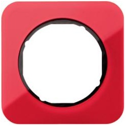 Abdeckrahmen R.1, 1-fach (rot transparent / schwarz glänzend)