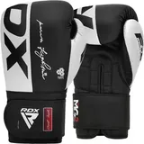 rdx-sports Boxhandschuhe F4, schwarz, für Kinder & Erwachsene, Trainingshandschuhe aus Kunstleder, mit Klettverschluss, 14oz