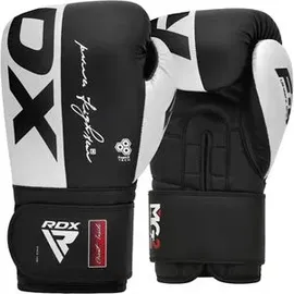 rdx-sports Boxhandschuhe F4, schwarz, für Kinder & Erwachsene, Trainingshandschuhe aus Kunstleder, mit Klettverschluss, 14oz