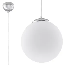 Sollux Ugo 1-flg. 40 cm rund weiß Glas