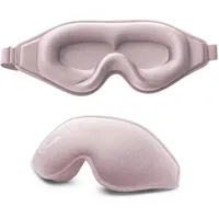 Hunrimu Schlaf-Augenmaske für Damen und Herren, weiche und bequeme Nacht-Augenmaske zum Schlafen, 3D-Blockout-Augenabdeckung für Reisen, Augenbinde mit verstellbarem Riemen (Rosa)