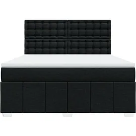 vidaXL Boxspringbett mit Matratze Schwarz 180x200 cm Stoff