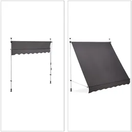 Relaxdays Klemmmarkise grau 200,0 x 120,0 cm