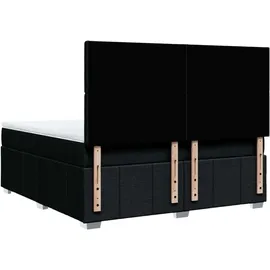 vidaXL Boxspringbett mit Matratze Schwarz 180x200 cm Stoff