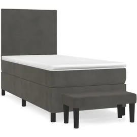 vidaXL Boxspringbett 100 x 200 cm Dunkelgrau
