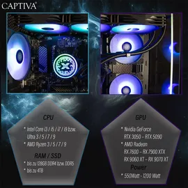 CAPTIVA Highend Gaming R99-559 AMD Ryzen 7 7800X3D 4,2 GHz 32 GB RAM 2000 GB SSD Win 11 Home