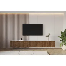 altdecor ZENO Lowboard 300 cm Schwarz/Weiß Holz