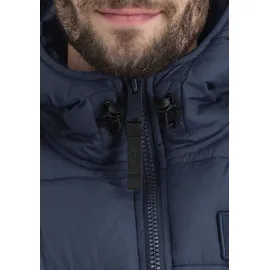 Alpha Industries Steppjacke ALPHA INDUSTRIES "Hooded Puffer Alpha FD", Herren, Gr. 3XL, blau (rep blau), Web, Obermaterial: 100% Nylon, unifarben, regular fit normal, ohne Ausschnitt, Rippbündchen, Jacken Steppjacke