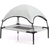 fudajo Hundebett mit Dach 122 x 91 x 16 cm grau