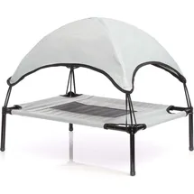 fudajo Hundebett mit Dach 122 x 91 x 16 cm grau