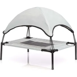 fudajo Hundebett mit Dach 122 x 91 x 16 cm grau