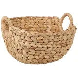 Casa Moro Aufbewahrungskorb Flechtkorb oval Korbschale Dekorationskorb Präsentkorb (Boho Chic Bügelkorb Landhaus Geschenkkorb), Flechtschale Seegras Wasserhyazinthe Natur 30 cm Vera M IN91