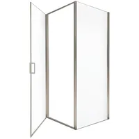 Home Deluxe LIVIA Eckdusche mit Duschtür verschiedene Größen silber ESG