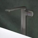 mai & mai Armatur Bad Wasserhahn Badezimmer Waschtischarmatur Einhebelmischer Mischbatterie Bad aus Messing mit Wassersparfunktion Grau 28,1cm hoch DIN-Anschlüsse WAO-1180H