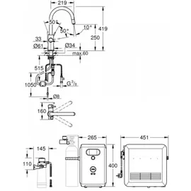 Grohe Blue Professional C-Auslauf Set supersteel 31323DC2