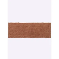 Fußmatte AKZENTE FEEL Gr. 2, braun (zimt), B:35cm H:7mm L:100cm, Polyester, Kunstfaser, Gummi, Teppiche