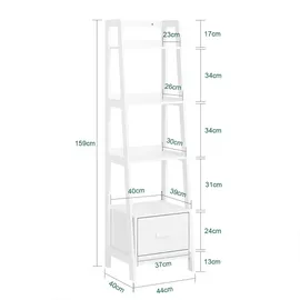 SoBuy Leiterregal mit Ablagen und Schublade MDF Weiß FRG116-K-W