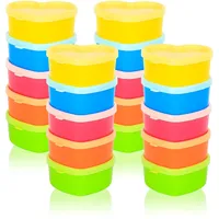 20 Stück Kleine Dosen mit Deckel Plastik, 90ml Frischhaltedosen mit Deckel, Vorratsdosen, Herzförmige Auslaufsicher Gewürzbehälter Gefrierdosen, Lebensmittelbehälter Mehrweg für Dips Gewürze Soßen