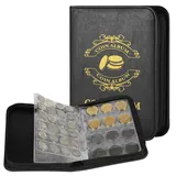 Vicloon Münzen Sammelalbum 300 Taschen, 2 Euro Universal Premium Münzalbum 3.5*3.5 CM/4.5*4.5 CM, Münzen Aufbewahrung Album, Transparent Sammler Münzalbum für Münzen, Briefmarken, Medaillen, Abzeichen