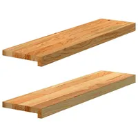 vidaXL Fensterbank 2 Stk. Hellbraun 80x20x2 cm Massivholz Eiche