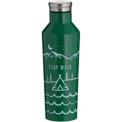 Isolierflasche TYPHOON "PURE NEW BLACK", grün, H:25cm, Edelstahl, Trinkflaschen, Edelstahl mit Trend-Design, doppelwandig isoliert, 0,5 Liter