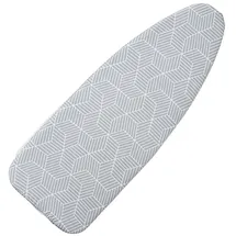 seiritex Breiter Bügelbrettbezug mit Polsterung, 45,7 x 124,5 cm, wärmereflektierend, mit Klettverschlüssen, Dicke Polsterung mit elastischen Kanten, 3-lagiger Bügelbrettbezug (Grauer Würfel)