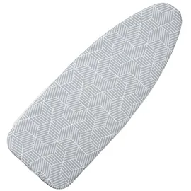 seiritex Breiter Bügelbrettbezug mit Polsterung, 45,7 x 124,5 cm, wärmereflektierend, mit Klettverschlüssen, Dicke Polsterung mit elastischen Kanten, 3-lagiger Bügelbrettbezug (Grauer Würfel)