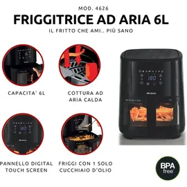 Ariete 4626 Heissluft-Fritteuse, Fritteuse, Schwarz