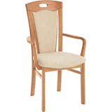 Home Affaire Esszimmerstuhl »FERDI, Armlehnstuhl, Made in Italy, Massivholz«,... Struktur Bezug Feinstruktur (wasser-und fleckabweisend) oder Struktur, beige