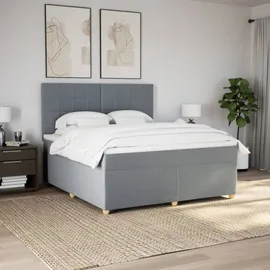 vidaXL Boxspringbett 180 x 200 cm Hellgrau