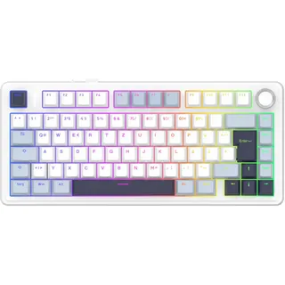 MechLands Aula F75 75% Mechanische Tastatur Kabellose, QWERTZ Deutsches Layout, Custom Creamy Gaming-Tastatur mit Knopf, RGB, Hot-Swap-fähig, Reaper Linear Schalter, 2,4GHz/USB-C/BT für Win/Mac