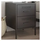 vidaXL Nachttisch Schwarz 36x39x50,5 cm Stahl