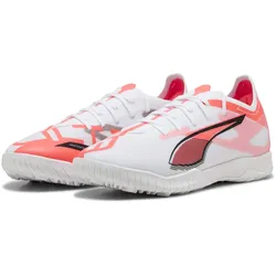 Fußballschuh PUMA "ULTRA 5 MATCH TT Fußballschuhe Erwachsene", Gr. 39, weiß schwarz glowing rot, Obermaterial: Textil, Synthetik; Futter: Textil, Synthetik; Innensohle: Textil; Laufsohle: Synthetik, Schuhe