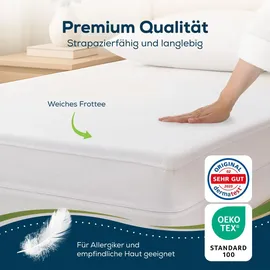 Sensalou Matratzenbezug wasserdicht 90 x 200 cm weiß