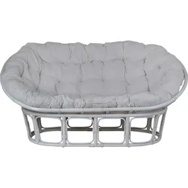 MiaMöbel Papasan Rattansofa 165 cm weiß