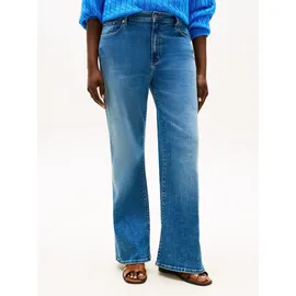 Tommy Hilfiger Curve "CRV DNM FINN FLARE RW", Damen, Gr. 54, N-Gr, blau (finn), Denim/Jeans, Obermaterial: 82% Baumwolle, 16% Polyester, 2% Elasthan, unifarben, bootcut fit knöchellang, Jeans, in großen Größen, in ausgestellter Form