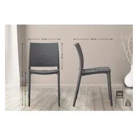 CLP Gartenstuhl Meton 42 x 42 x 81 cm dunkelgrau