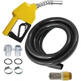 Zapfpistolen Set - für Dieselpumpe Biodiesel Heizölpumpe Ölpumpe Kraftstoffpumpe Wasserpumpe Tauchpumpe Brunnenpumpe Pumpe - Gummi Schlauch 6 m, Rückschlagventil Automatik-Zapfpistole
