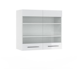 Vicco Hängeglasschrank 80 cm Weiß Küchenzeile Unterschrank Fame