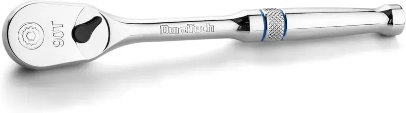 DURATECH 3/8-Zoll-Antriebsratsche, schmutzresistenter 90-Zahn-Ratschenschlüssel, aus Chromlegierung gefertigt, vollständig poliert