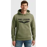 PME Legend Hooded soft terry mit Logo Hoodie Grün M