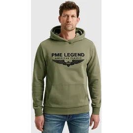 PME Legend Hooded soft terry mit Logo Hoodie Grün M