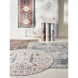 benuta basic Waschbarer Teppich George Multicolor/Beige 160x230 cm Wohnzimmer Rechteckig benuta Basic